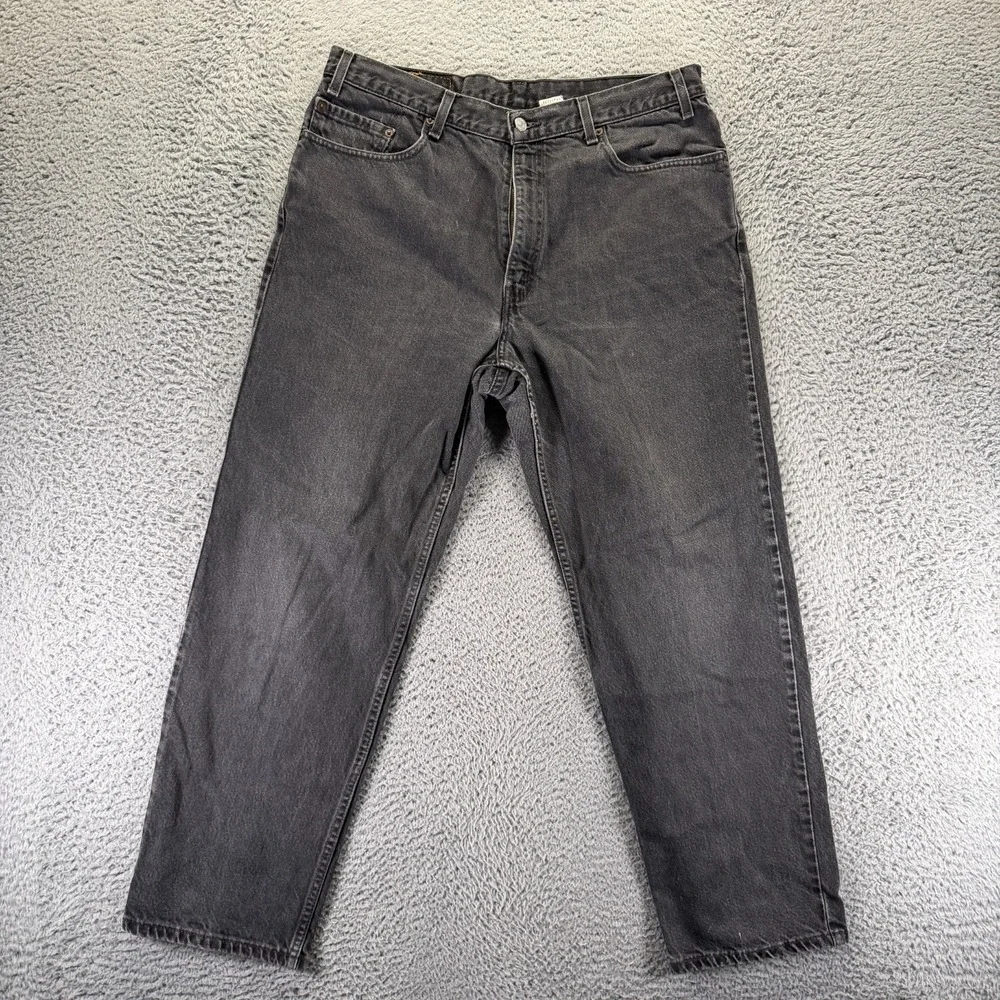 Vintage‎ Levi's Jeans Men 36x30 Black Cotton Denim Straight Relaxed Travel Baggy